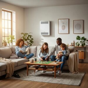 Family enjoying comfort in a home with a modern HVAC system